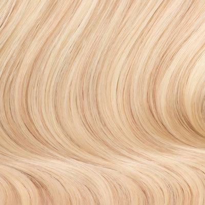 Celestial Beach Blonde clip in hair extensions color swatch showing blended blonde tones