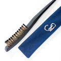 Detailed close-up of the Serene Sectioning Comb’s fine teeth and pointed tail, perfect for precise sectioning and professional hair extension installs.
