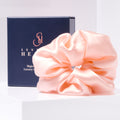 Stunning Majestic Rose Gold Mulberry Silk Scrunchie for luxurious, damage-free hair care.