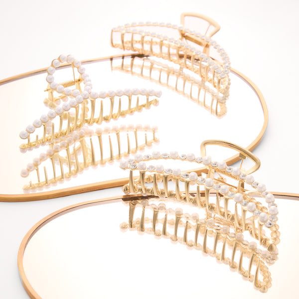 Seventh Heaven Celestial Claw Clip in Crystal, a dazzling hair accessory featuring a crystal-clear design for chic and sophisticated styling.