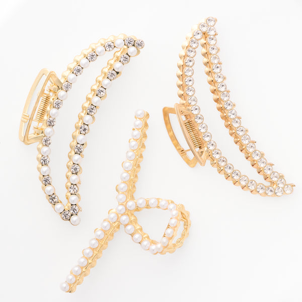 Seventh Heaven Celestial Claw Clip in Opal, an iridescent hair accessory perfect for creating stunning, versatile hairstyles.