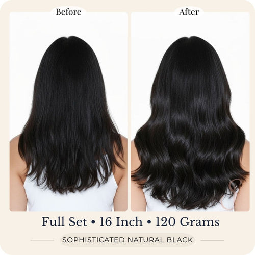 Sophisticated Natural Black Clip-In Hair Extensions